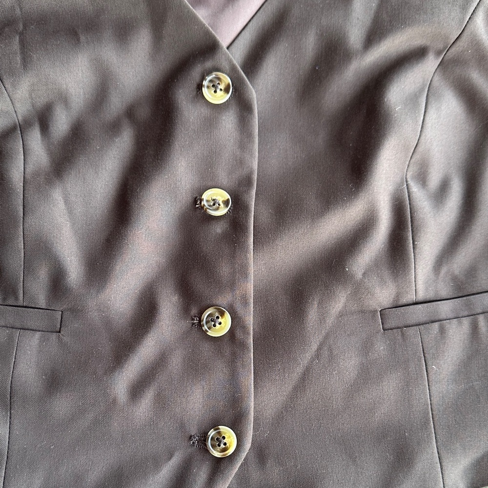Third Form Metropolis Waistcoat Brown Button-Front Vest  Size 6 - Picture 3 of 7